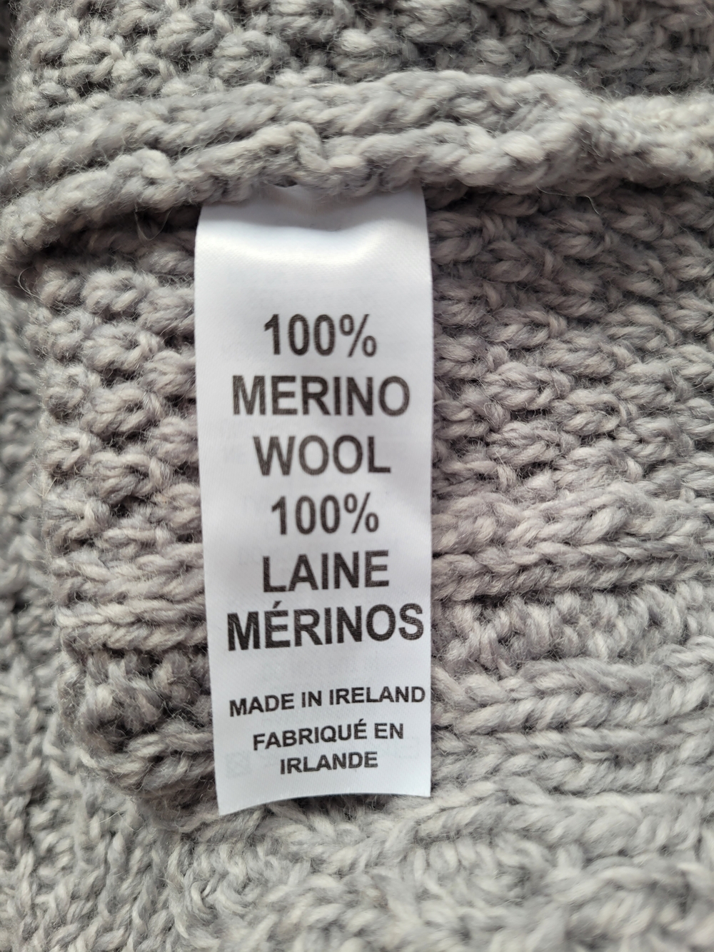 NEW Aran Mor 100% Merino Wool Textured Cable Knit Crewneck Sweater With Pockets - Picture 7 of 12